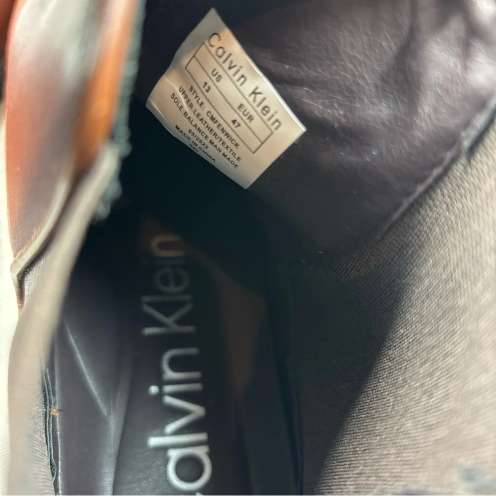 Calvin Klein Mens Fenwick Brown Chelsea Boots Shoes 13M